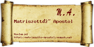 Matriszottó Apostol névjegykártya